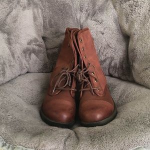 Burgundy/Rusty Combat Boots